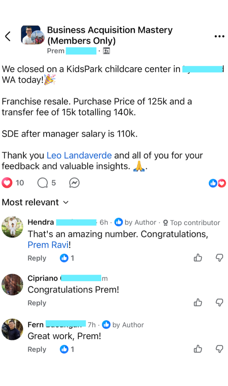 Testimonial from Prem
