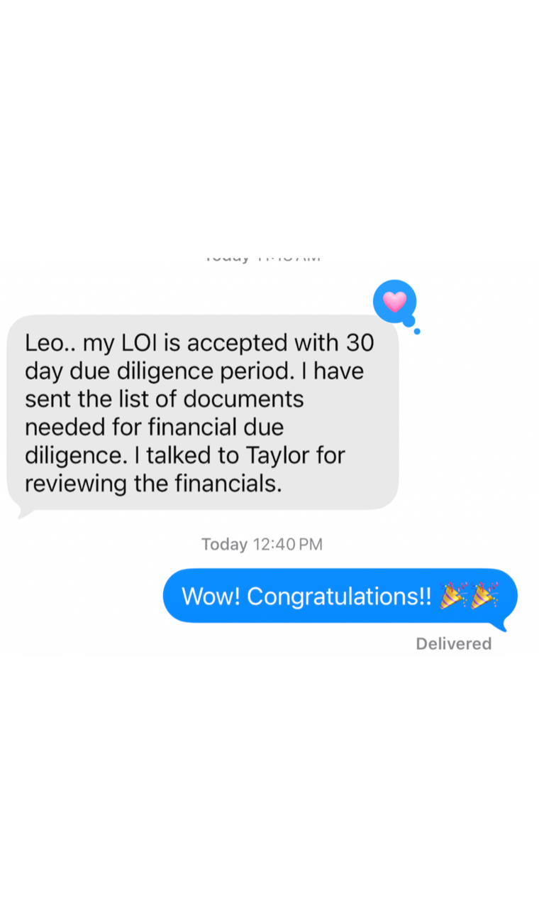 Member text message testimonial